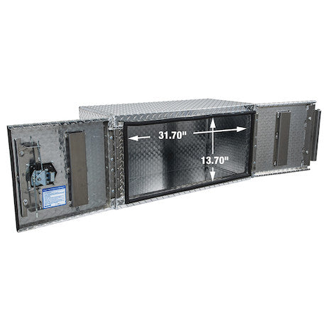 Load image into Gallery viewer, 18x18x36 Inch Diamond Tread Aluminum Underbody Truck Box - Double Barn Door, 3-Point Compression Latch
