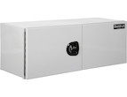 PRO SERIES WHITE SMOOTH ALUMINUM UNDERBODY TRUCK TOOL BOX WITH BARN DOOR SERIES