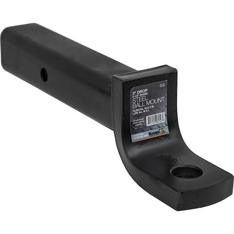 Load image into Gallery viewer, 2-1/2 Inch Ball Mount With 3 Inch Drop x 10 Inch Long Tube Black