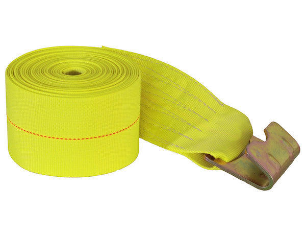 Load image into Gallery viewer, 4 Inch x 30 Foot Winch Strap with Flat Hook - 15,000 Lb Capacity