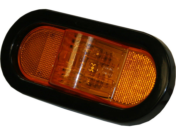 Load image into Gallery viewer, 6 Inch Amber Oval Mid-Turn Signal-Side Marker Light Kit with 9 LEDs (PL-3 Connection, Includes Grommet and Plug)