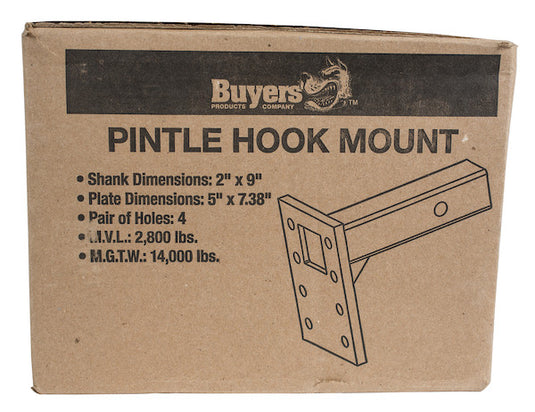 2 Inch Pintle Hitch Mount- 3 Position, 9 Inch Shank