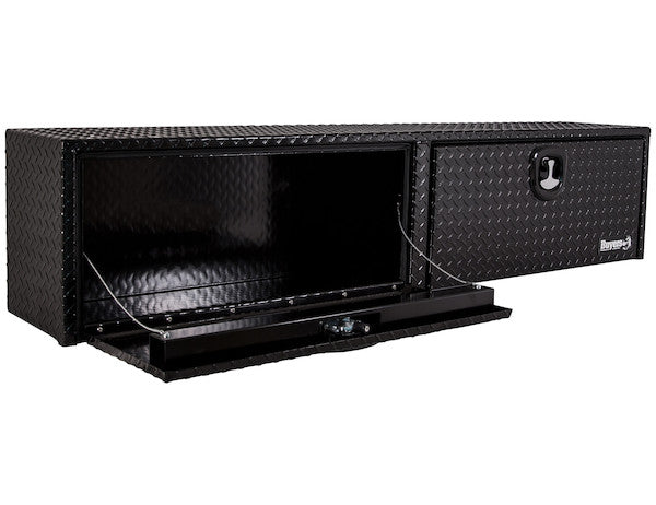 Load image into Gallery viewer, 18x16x88 Inch Gloss Black Diamond Tread Aluminum Topsider Truck Box - 1721564 - Buyers Products