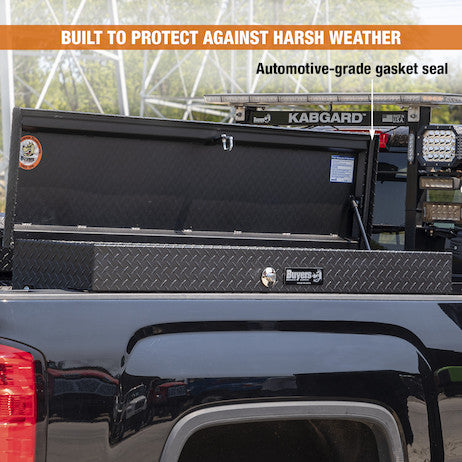 Load image into Gallery viewer, 13X16X87 Inch Textured Matte Black Diamond Tread Aluminum Lo-Sider Truck Tool Box - 1733035 - Buyers Products
