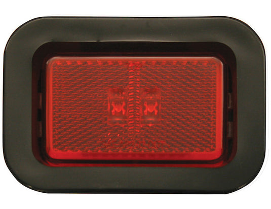 3.125 Inch Red Rectangular Marker/Clearance Light With Reflex With 2 LED - 5623113 - Buyers Products