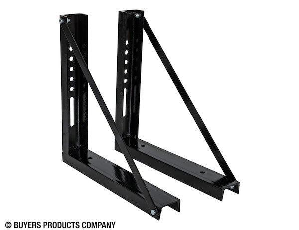 Load image into Gallery viewer, 18x18 Inch Bolted Black Structural Steel Mounting Brackets
