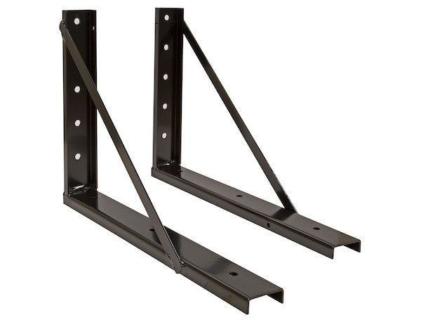 Load image into Gallery viewer, 18x18 Inch Bolted Black Structural Steel Mounting Brackets

