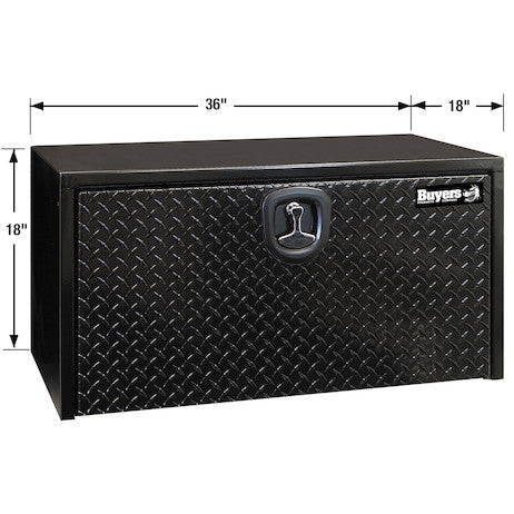 Load image into Gallery viewer, 18x18x36 Inch Black Steel Underbody Truck Box With Aluminum Door
