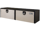 BLACK STEEL UNDERBODY TRUCK TOOL BOX WITH STAINLESS STEEL DOOR SERIES