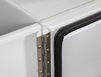 Load image into Gallery viewer, PRO SERIES WHITE SMOOTH ALUMINUM UNDERBODY TRUCK TOOL BOX WITH BARN DOOR SERIES
