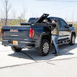 Load image into Gallery viewer, GLOSS BLACK DIAMOND TREAD ALUMINUM GULL WING TRUCK TOOL BOX SERIES
