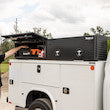 GLOSS BLACK DIAMOND TREAD ALUMINUM TOPSIDER TRUCK TOOL BOX SERIES WITH FLIP-UP DOORS