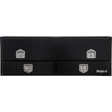 GLOSS BLACK DIAMOND TREAD ALUMINUM PICK-UP TRUCK CONTRACTOR WITH LOWER DRAWERS TOPSIDER TRUCK TOOL BOX SERIES