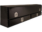 GLOSS BLACK DIAMOND TREAD ALUMINUM PICK-UP TRUCK CONTRACTOR WITH LOWER DRAWERS TOPSIDER TRUCK TOOL BOX SERIES