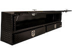 Load image into Gallery viewer, GLOSS BLACK DIAMOND TREAD ALUMINUM PICK-UP TRUCK CONTRACTOR WITH LOWER DRAWERS TOPSIDER TRUCK TOOL BOX SERIES
