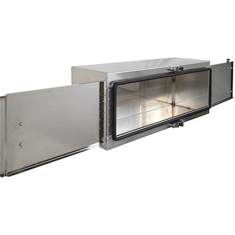 Load image into Gallery viewer, SMOOTH ALUMINUM BARN DOOR UNDERBODY TRUCK TOOL BOX SERIES WITH CAM LOCK ROD
