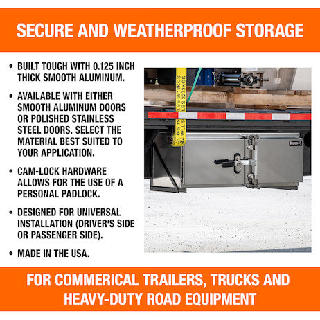 Load image into Gallery viewer, SMOOTH ALUMINUM BARN DOOR UNDERBODY TRUCK TOOL BOX SERIES WITH CAM LOCK ROD
