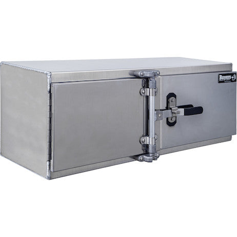 SMOOTH ALUMINUM BARN DOOR UNDERBODY TRUCK TOOL BOX SERIES WITH STAINLESS STEEL DOORS AND CAM LOCK ROD