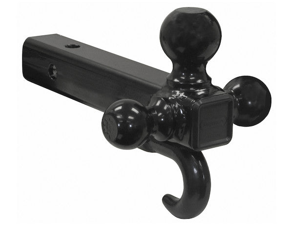 Load image into Gallery viewer, Tri-Ball Hitch Tubular Shank With Black Balls And Recovery Hook
