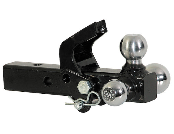 Load image into Gallery viewer, Tri-Ball Hitch Solid Shank With Pintle Hook And Chrome Balls
