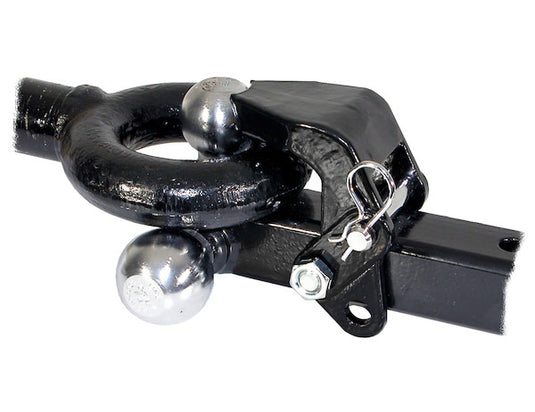 Tri-Ball Hitch Solid Shank With Pintle Hook And Chrome Balls