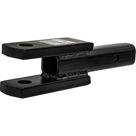 2 Inch Square Tubular Shank Clevis Ball Mount Black 9-1/4 Inch Long