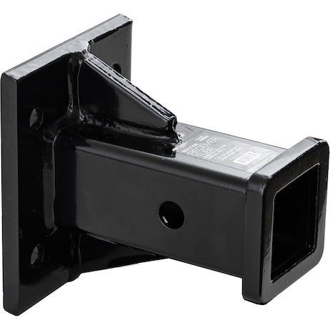 Black Receiver Tube 2 Inch I.D. x 6 Inch Long Welded To 1/2 Inch Mounting Plate