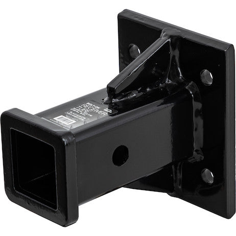 Black Receiver Tube 2 Inch I.D. x 6 Inch Long Welded To 1/2 Inch Mounting Plate