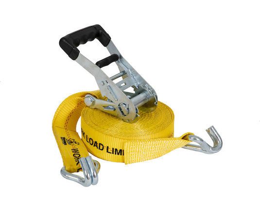 30 Foot Commercial Grade Ratchet Strap with Soft Rubber Grips - J Hooks, Full Cut Case (4 Pieces Per Case)