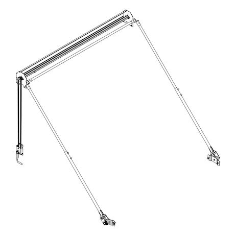 Steel Crank Arm Tarp System - 3 Springs Without Wind Deflector