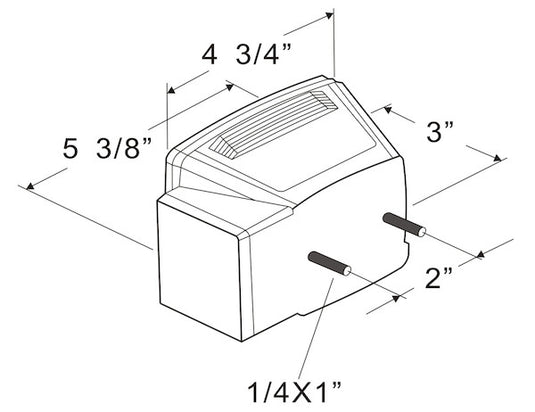 Passenger Side 5 Inch Box-Style LED Stop/Turn/Tail Light for Trailers Under 80 Inches Wide