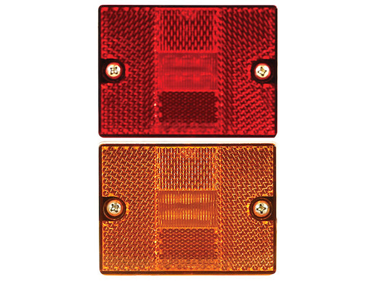 2.875 Inch Red Rectangular Marker/Clearance Light With Reflex With 6 LED