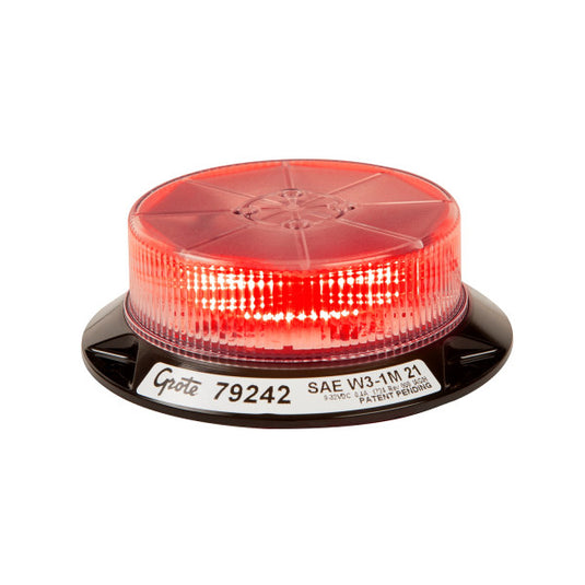 Compact LED Beacons, Permanent Mount, Class I, Red - 79242 - Grote