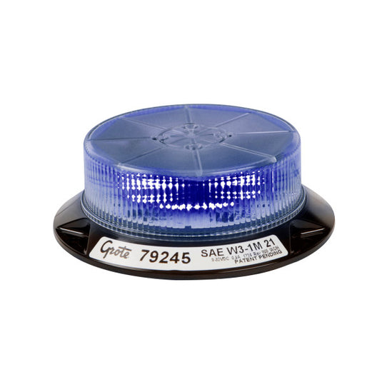 Compact LED Beacons, Permanent Mount, Class I, Blue with Clear Lens - 79245 - Grote