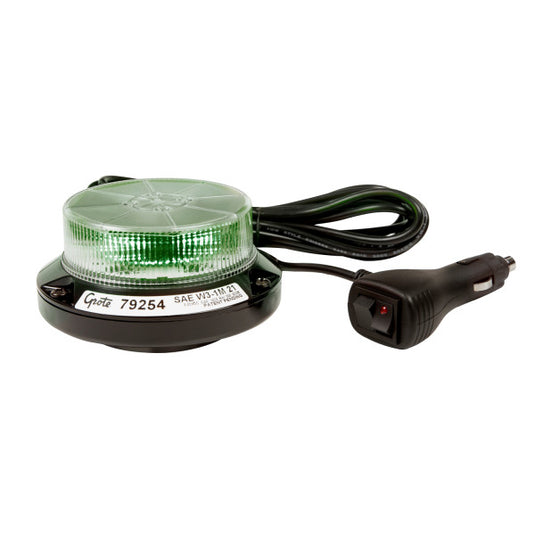 Compact LED Beacons, Magnet Mount, Class III, Green with Clear Lens - 79254 - Grote