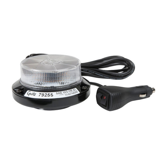 Compact LED Beacons, Magnet Mount, Class I, Blue with Clear Lens - 79255 - Grote