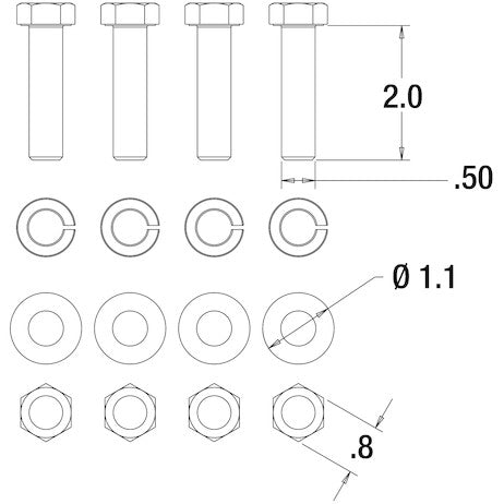 Pintle/Combination Hitch Mounting Kit (BH8, PH5, PH8, PH15)