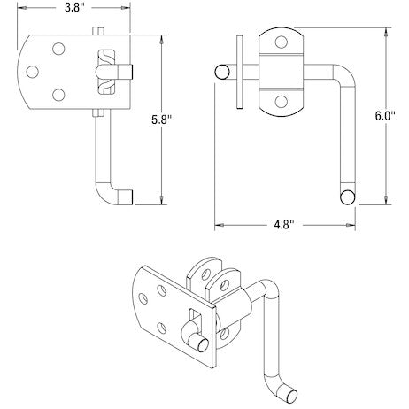 Plain Corner Security Latch Set