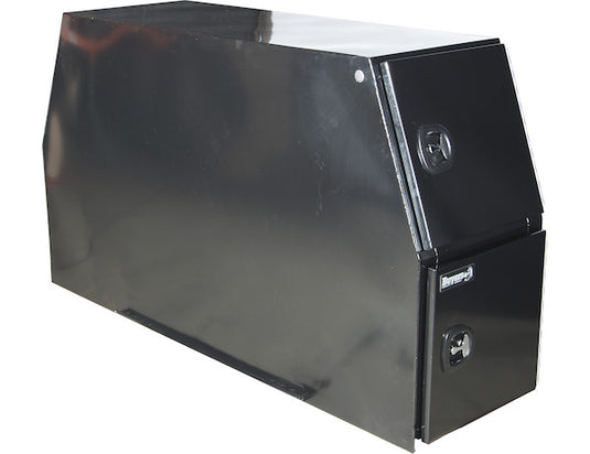 GLOSS BLACK STEEL BACKPACK TRUCK TOOL BOX SERIES WITH FLAT FLOOR AND COMPRESSION LATCHES