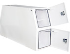 GLOSS WHITE STEEL BACKPACK TRUCK TOOL BOX SERIES WITH FLAT FLOOR AND COMPRESSION LATCHES