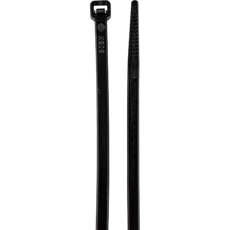 0.180 x 11 Inch Black Weather Resistant Zip Ties - 50 Pound, 100 Pieces