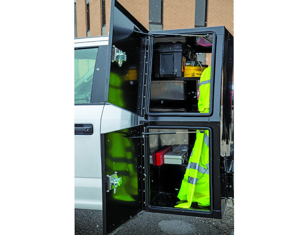 Load image into Gallery viewer, GLOSS BLACK STEEL BACKPACK TRUCK TOOL BOX SERIES WITH FLAT FLOOR AND COMPRESSION LATCHES
