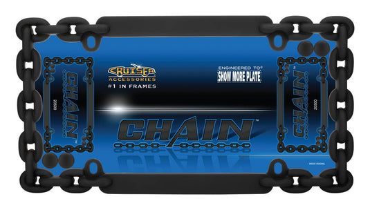 Cruiser Accessories L/Plate Frm Chain Flat Black w/ Fastener Caps - CRZ-20500 - Absolute Autoguard