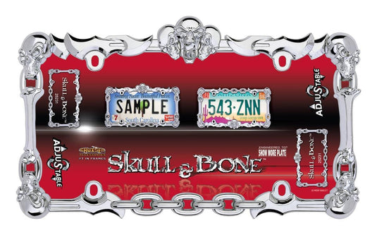 Cruiser Accessories L/Plate Frm Skull & Bone Chrome - CRZ-25231 - Absolute Autoguard