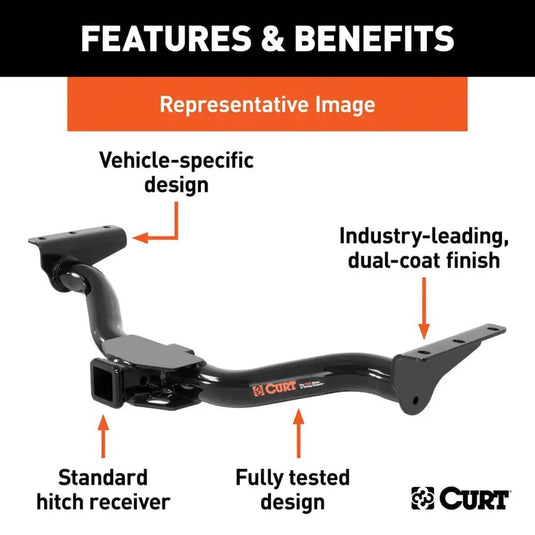 CURT Class 3/4 Hitch with 2-Inch Receiver — 2016-2026 Volvo XC90 - CUR-13233 - Absolute Autoguard