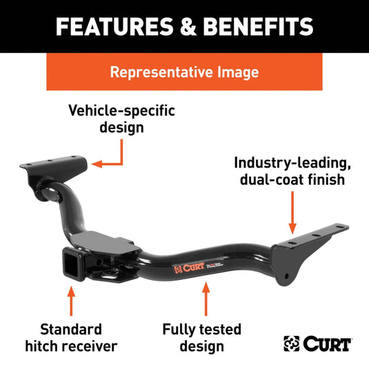CURT Class 3/4 Hitch with 2-Inch Receiver — 2002-2017 Multi-Vehicle - CUR-13591 - Absolute Autoguard