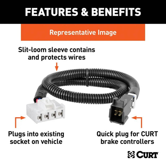 CURT Trailer Brake Controller Harness (Packaged) - Select 2014-2020 Chevrolet, GMC, Cadillac Models (see fitment table)