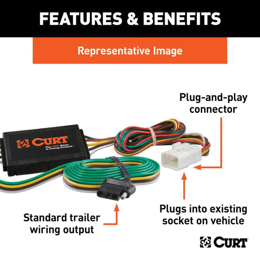 CURT 4-Flat Custom Wiring — 2007-2011 Honda CR-V - CUR-55106 - Absolute Autoguard