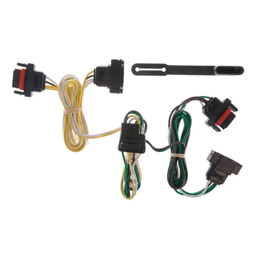 CURT Custom Wiring, 4-Way Flat, Select Trims (see fitment table) - 1991-1995 Dodge Caravan/Grand Caravan, Chrysler Town & Country, Plymouth Grand Voyager, 2004-2010 Dodge Dakota, 2006-2009 Mitsubishi Raider