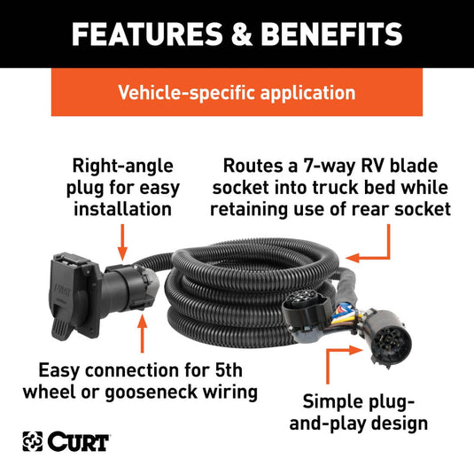 CURT 5TH Wheel OEM Extension GM/Ford 10FT — 1997-2026 Multi-Vehicle - CUR-56000 - Absolute Autoguard